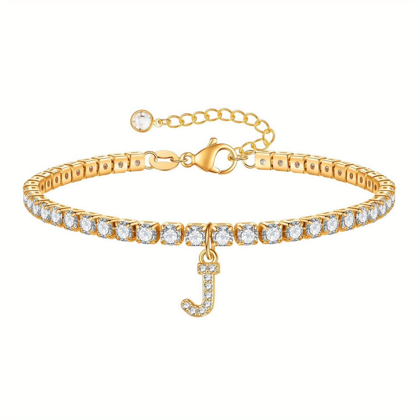A-Z Diamond Initial Tennis Bracelet