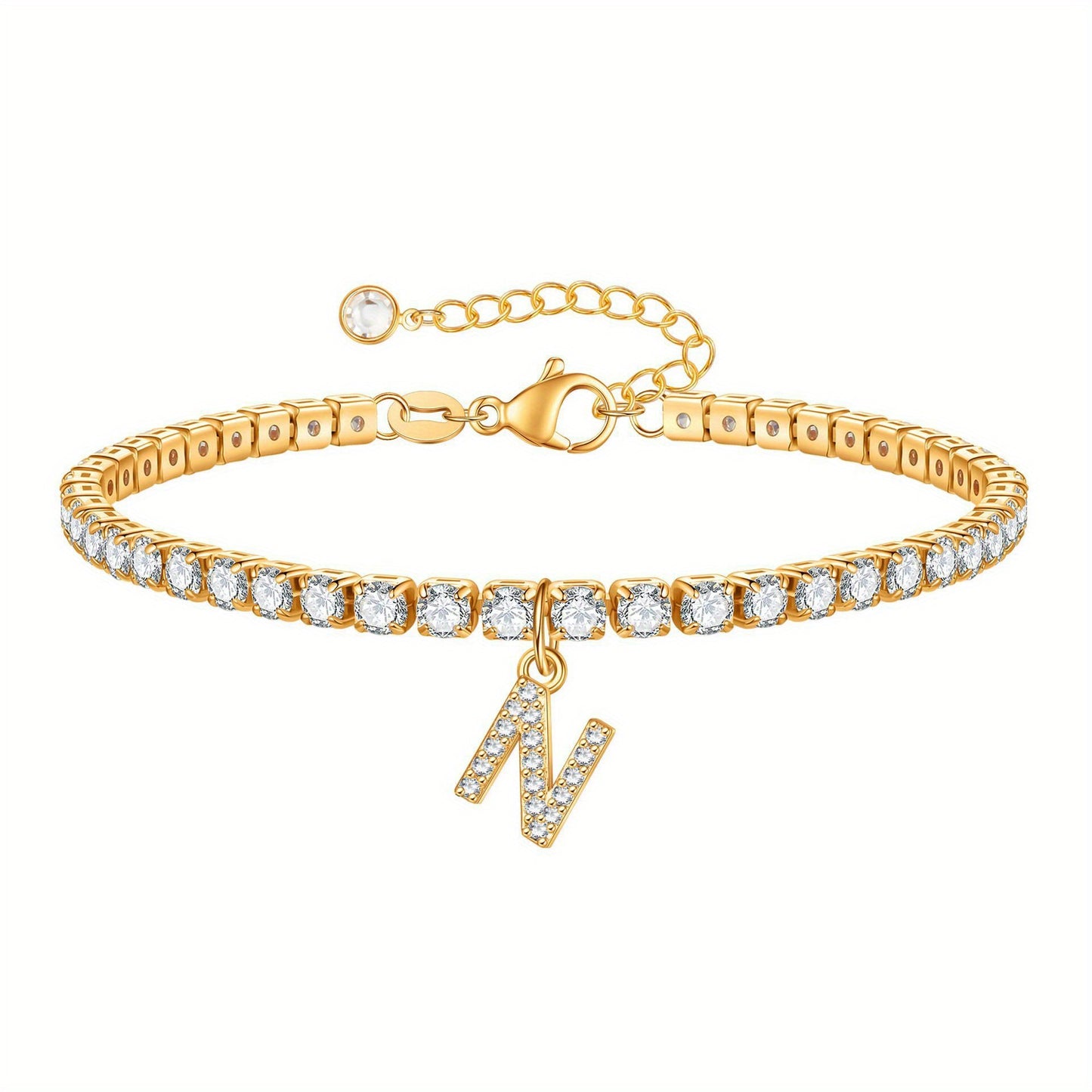 A-Z Diamond Initial Tennis Bracelet