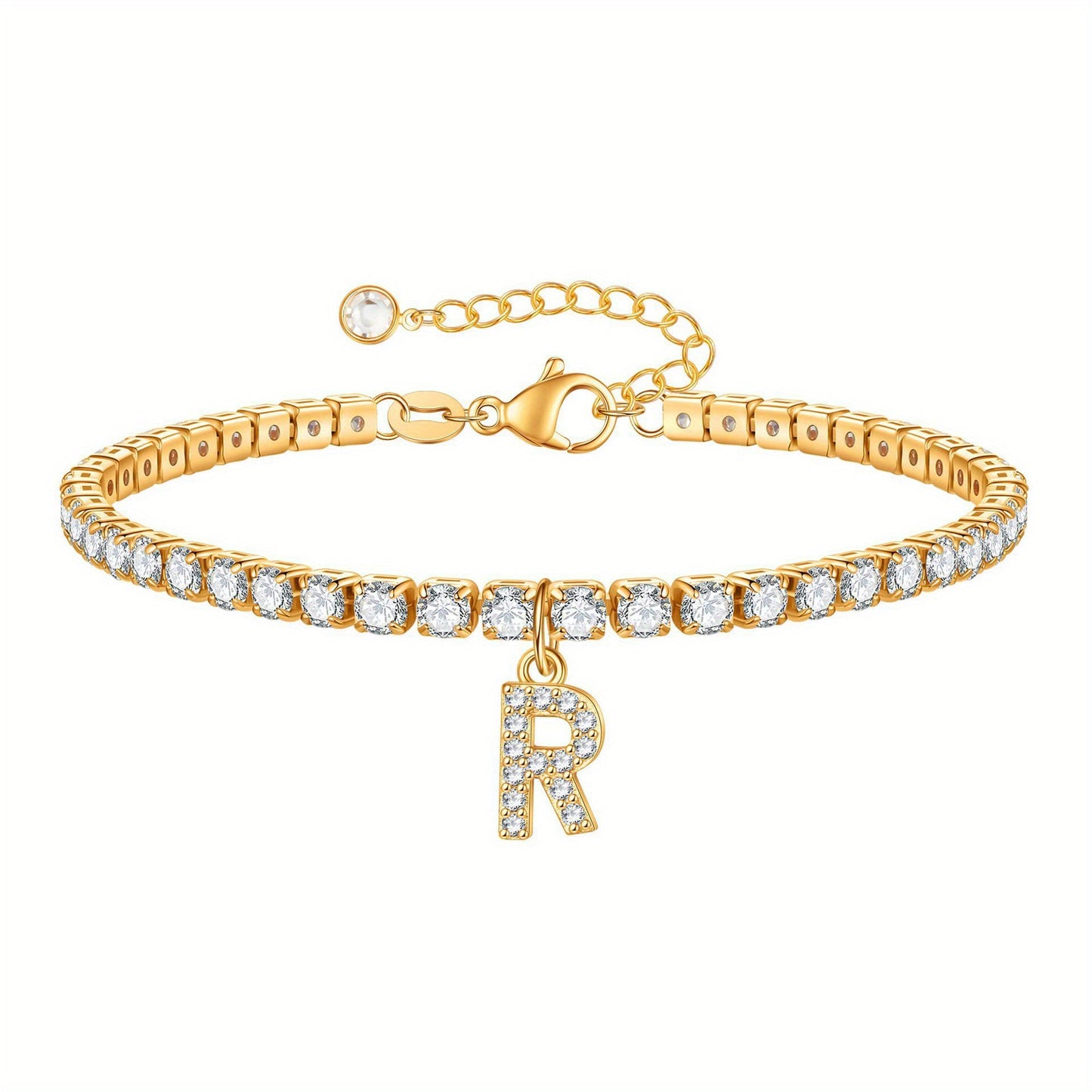 A-Z Diamond Initial Tennis Bracelet