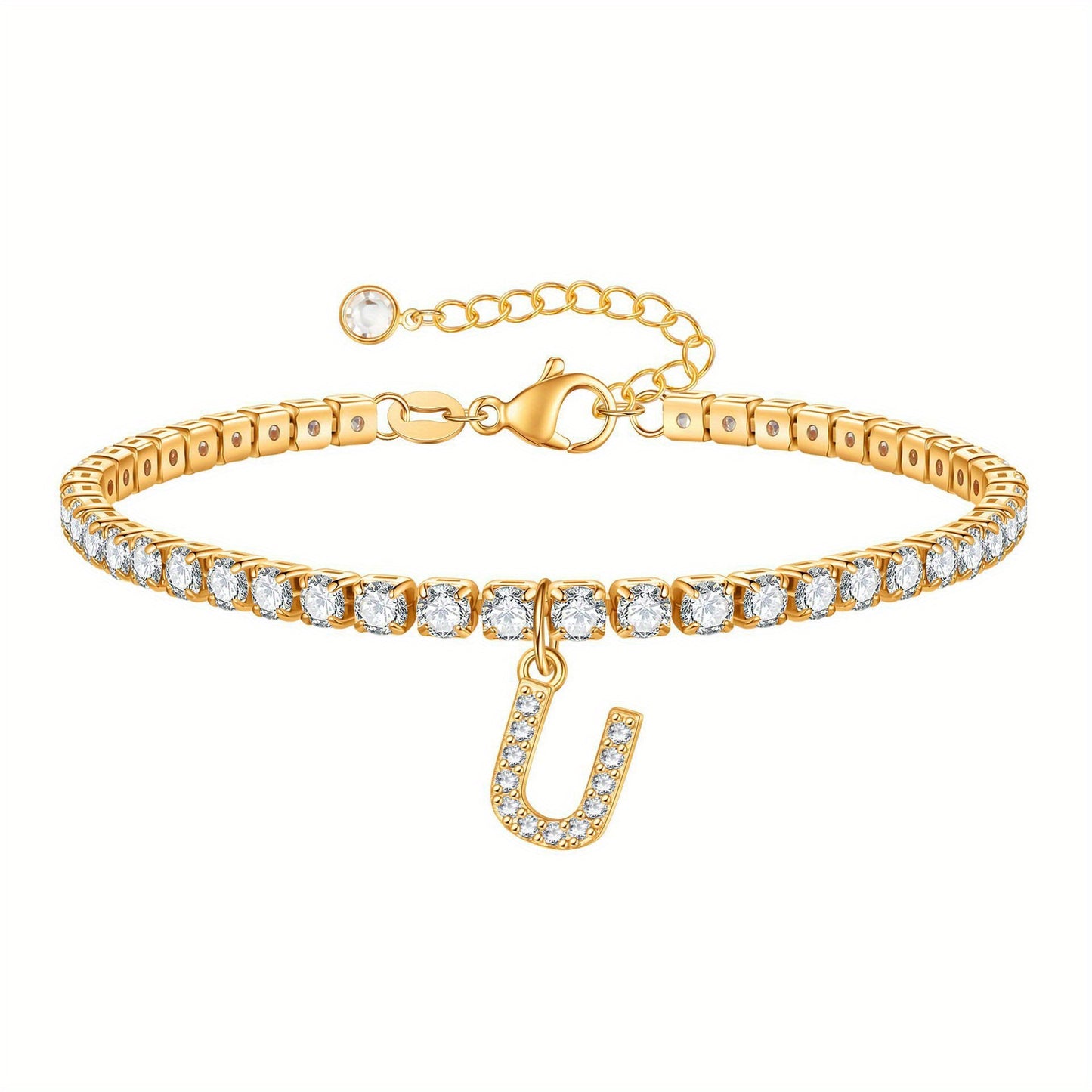 A-Z Diamond Initial Tennis Bracelet