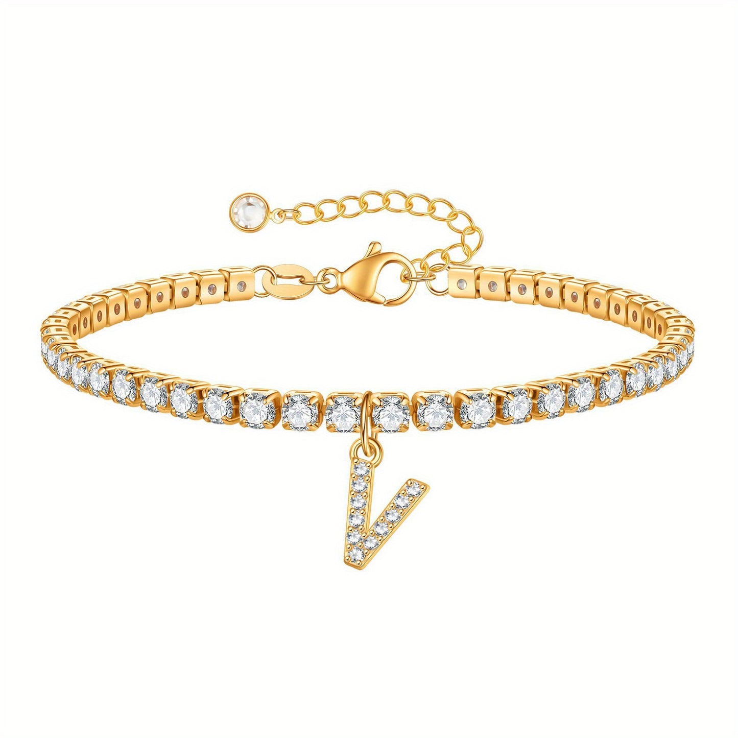 A-Z Diamond Initial Tennis Bracelet
