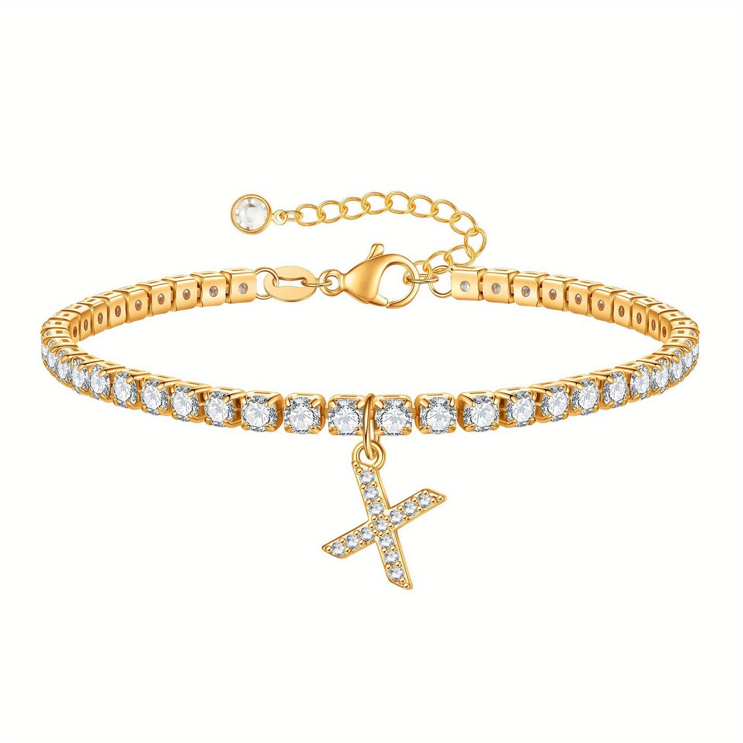 A-Z Diamond Initial Tennis Bracelet