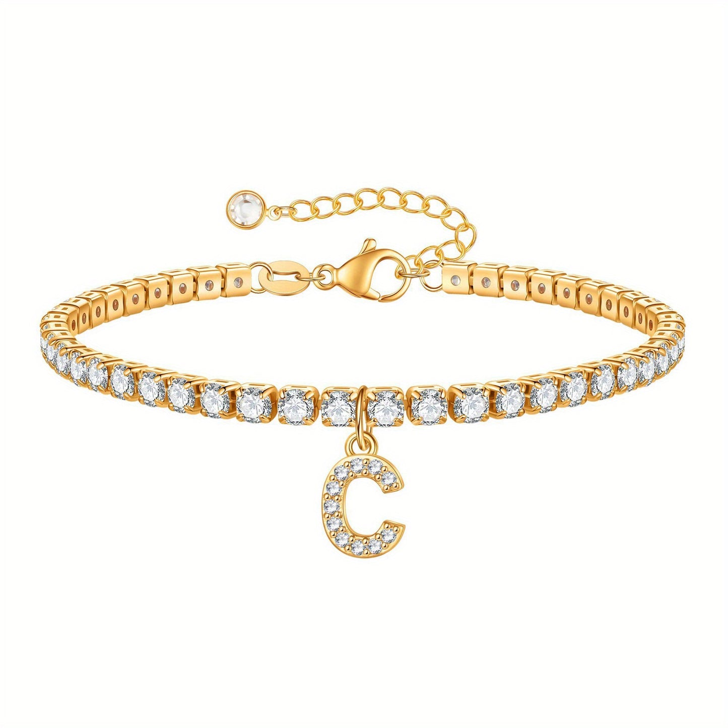 A-Z Diamond Initial Tennis Bracelet