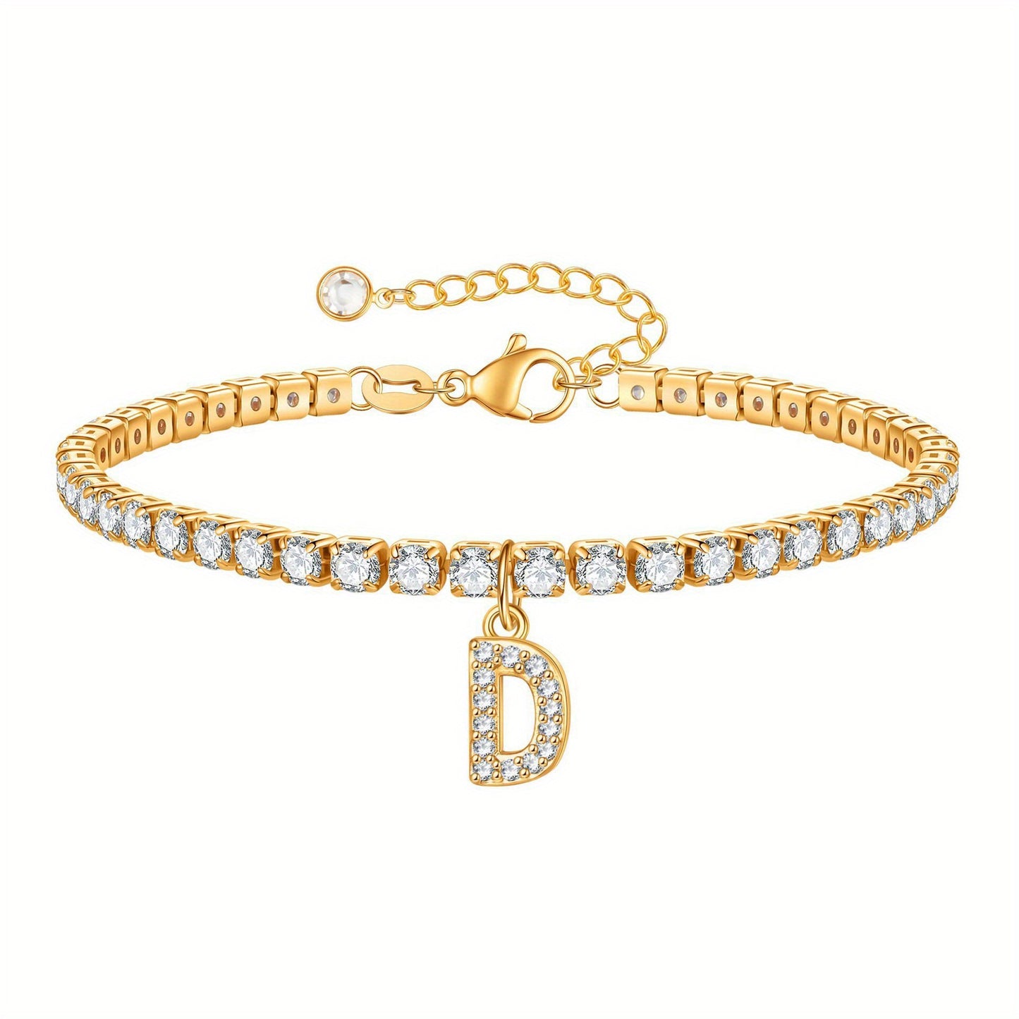 A-Z Diamond Initial Tennis Bracelet