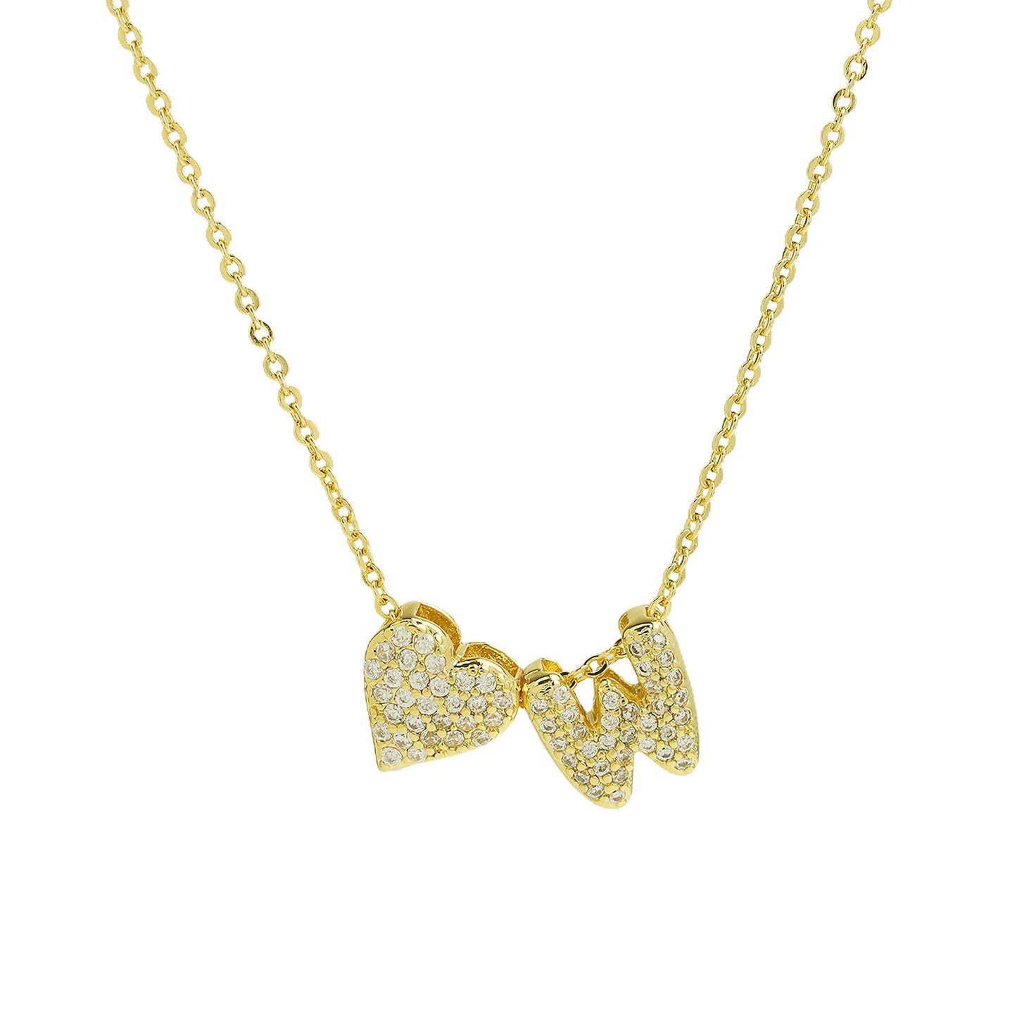 A-Z Tiny Heart Initial Necklace
