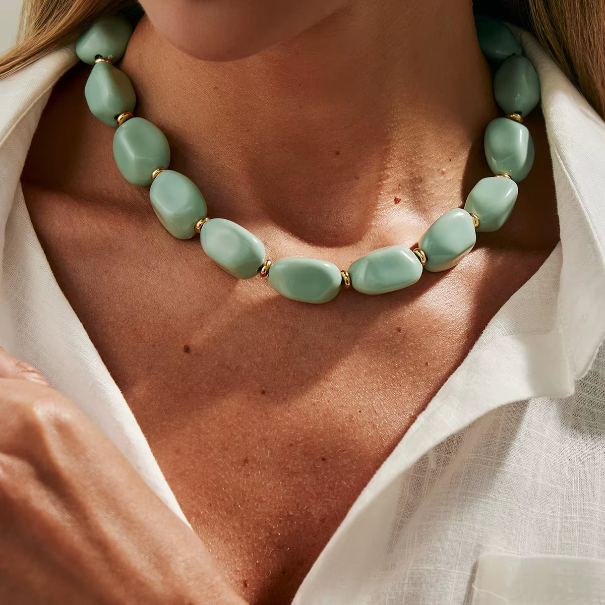 Beaded Clavicle Chain Necklace