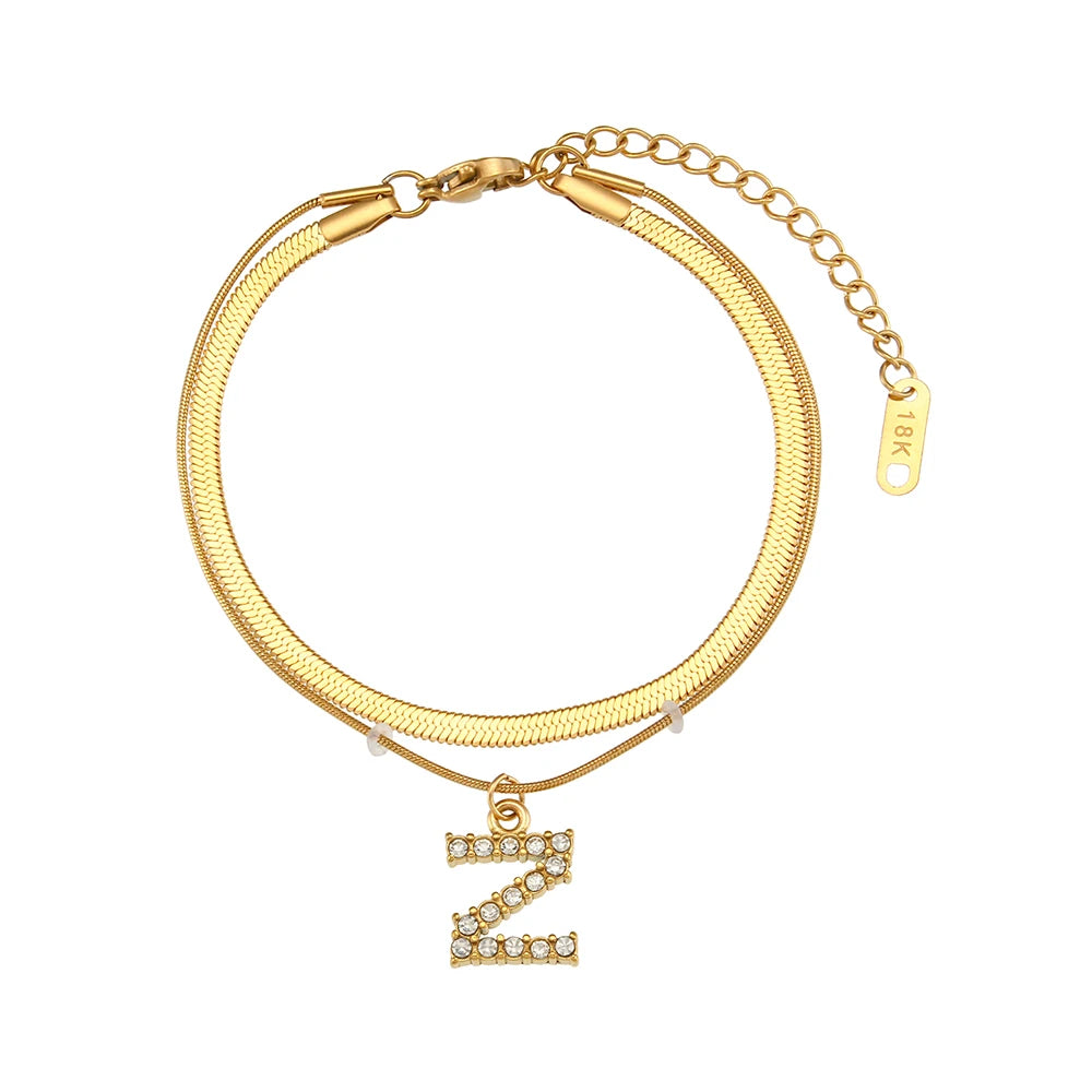 A-Z Herringbone Initial Necklace