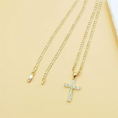 Diamond Jesus Cross Necklace