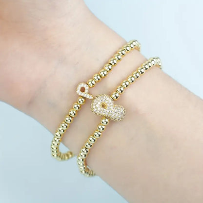 A-Z Bubble Initial Beaded Bracelet Set