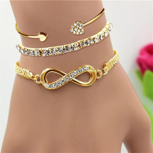3pc Infinity Stone Bracelet Set
