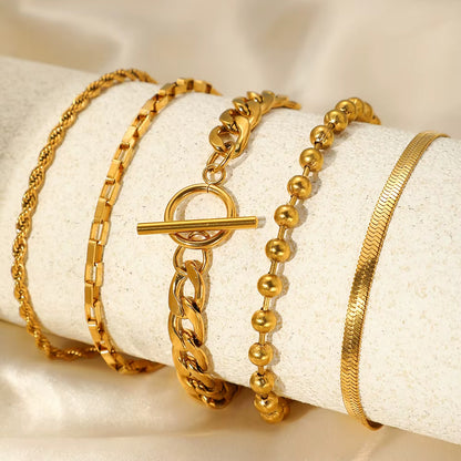 5pc Luxe Chain Bracelet Stack