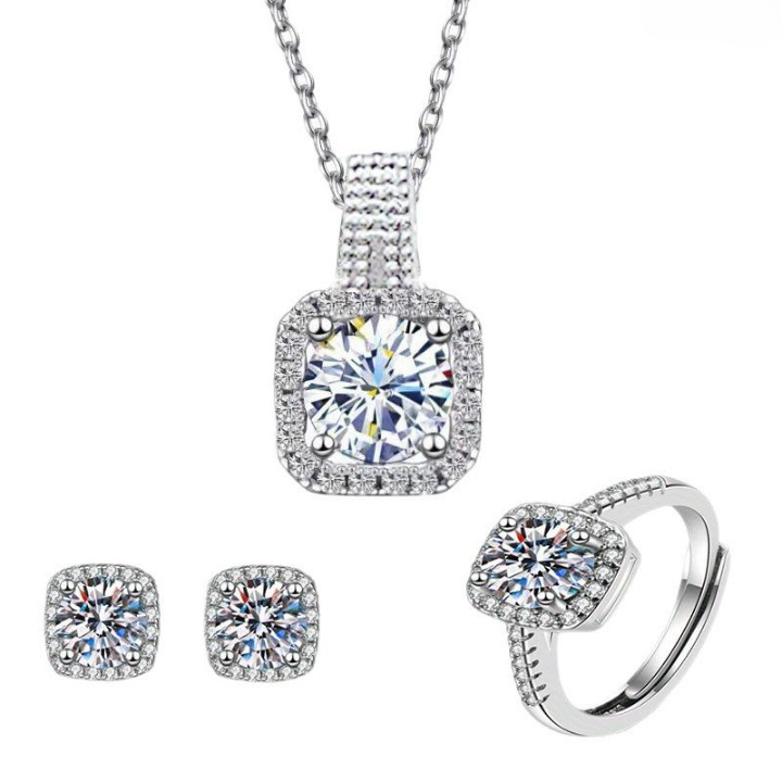 Bridal Halo Jewelry Set