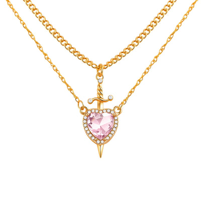 Piercing Sword Heart Necklace