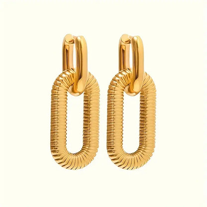 Oval Link Dangle Earrings