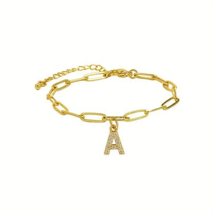 A-Z Initial Paperclip Bracelet
