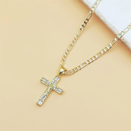 Diamond Jesus Cross Necklace