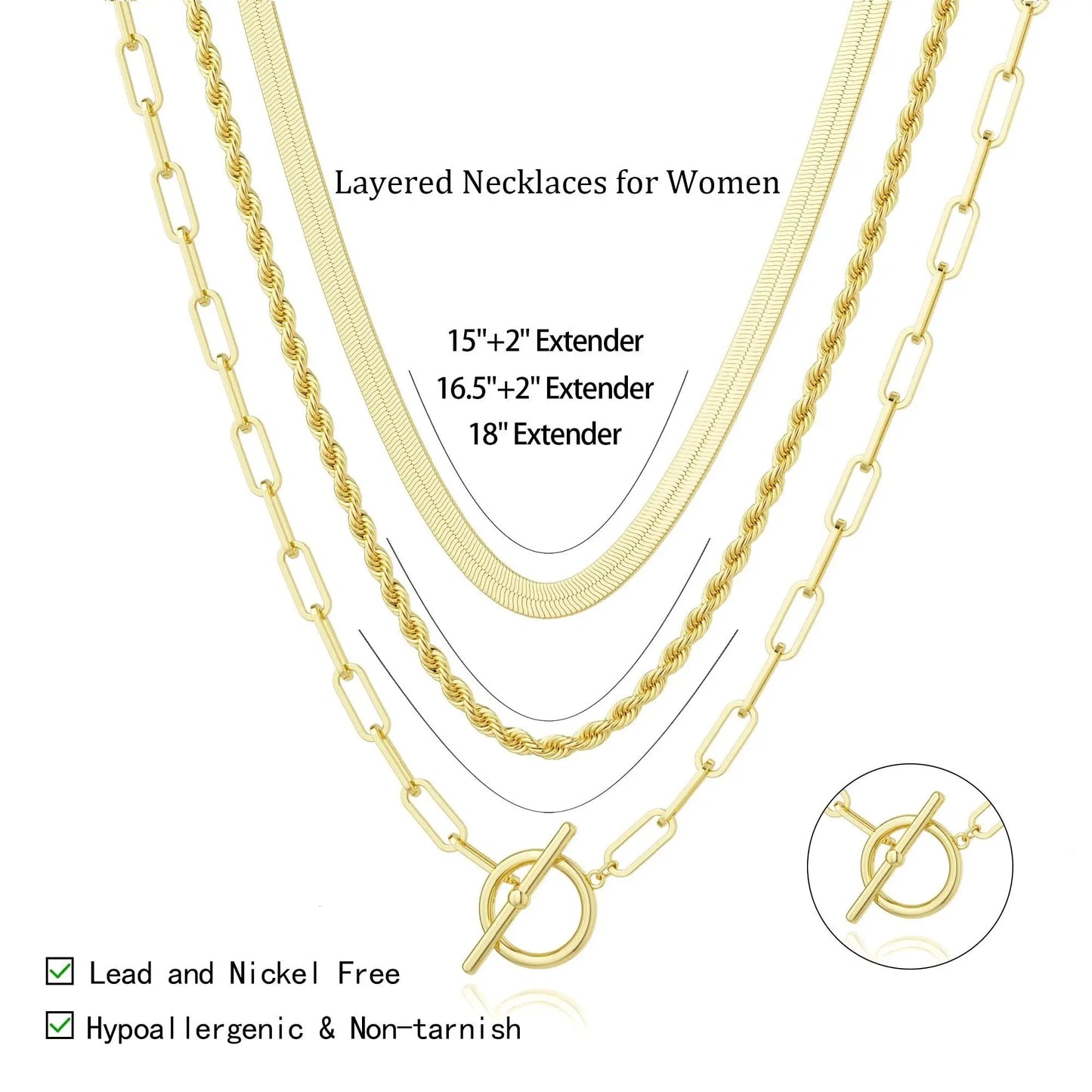Dainty Layered Toggle Necklace