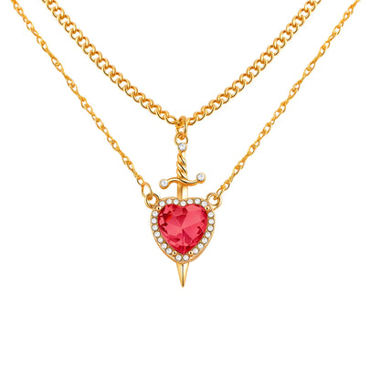 Piercing Sword Heart Necklace