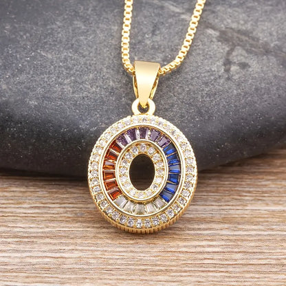 Luxe Number Rainbow Necklace