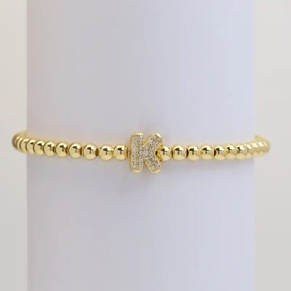 A-Z Bubble Initial Beaded Bracelet