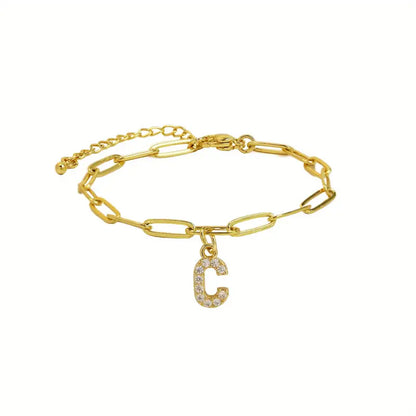A-Z Initial Paperclip Bracelet