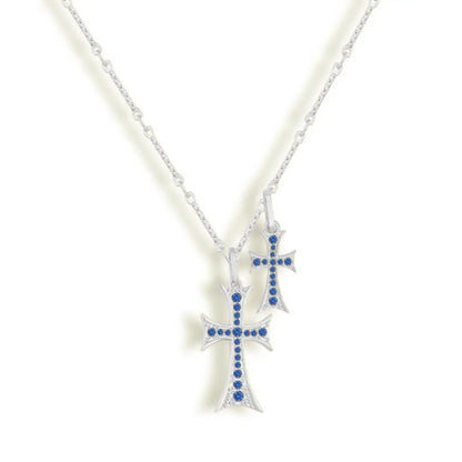 Double Cross Necklace