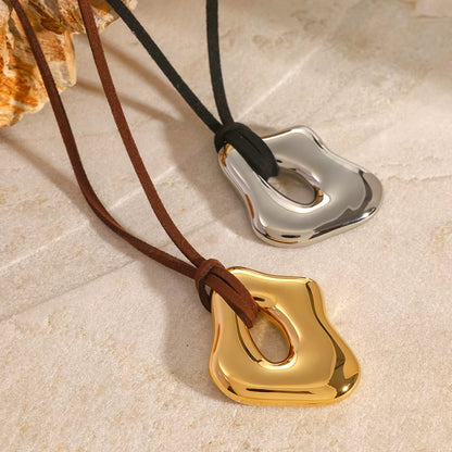 Irregular Shape Rope Lariat Necklace