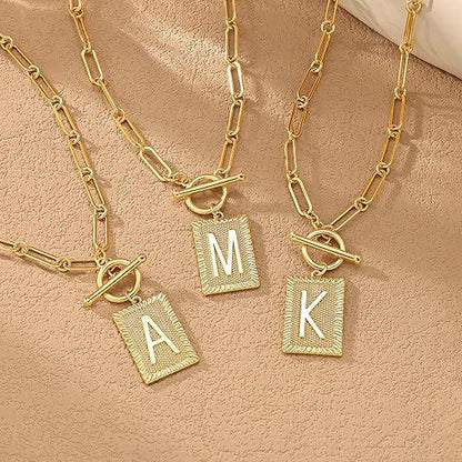 Dainty Initial Toggle Necklace
