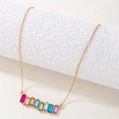 Square Prism Rainbow Necklace