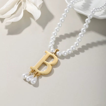 A-Z Luxe Initial Pearl Necklace