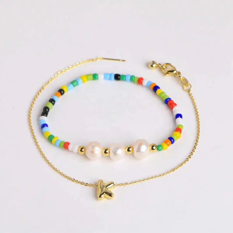 A-Z Initial Pearl Bracelet