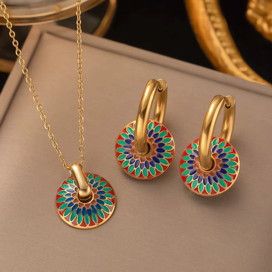 Rainbow Daisy Jewelry Set