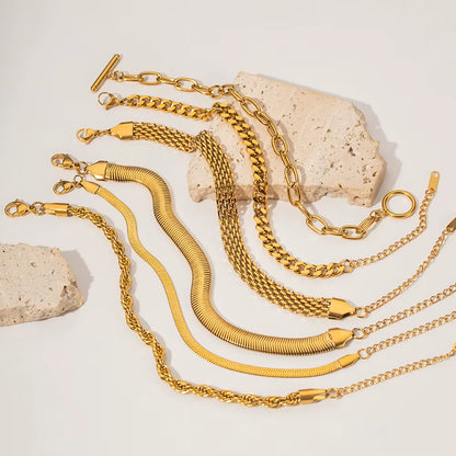 6pc Everyday Chain Bracelet Stack