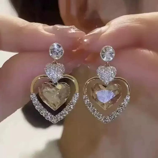 Diamond Heart Earrings