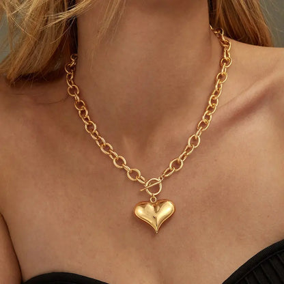 Chunky Heart Toggle Necklace