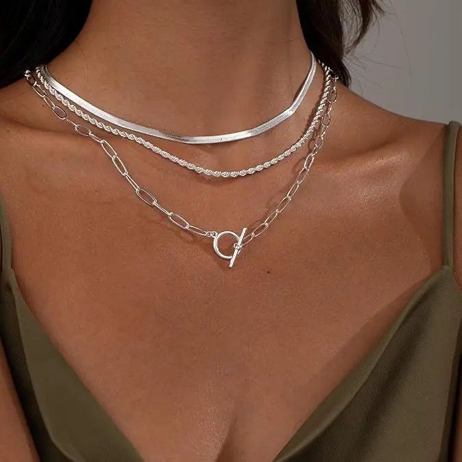 Dainty Layered Toggle Necklace