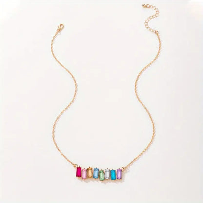 Square Prism Rainbow Necklace