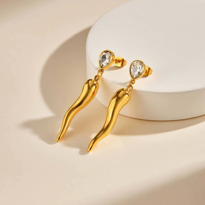 Italian Horn Dangle Earrings