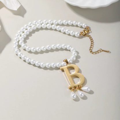A-Z Luxe Initial Pearl Necklace