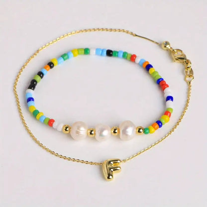 A-Z Initial Pearl Bracelet