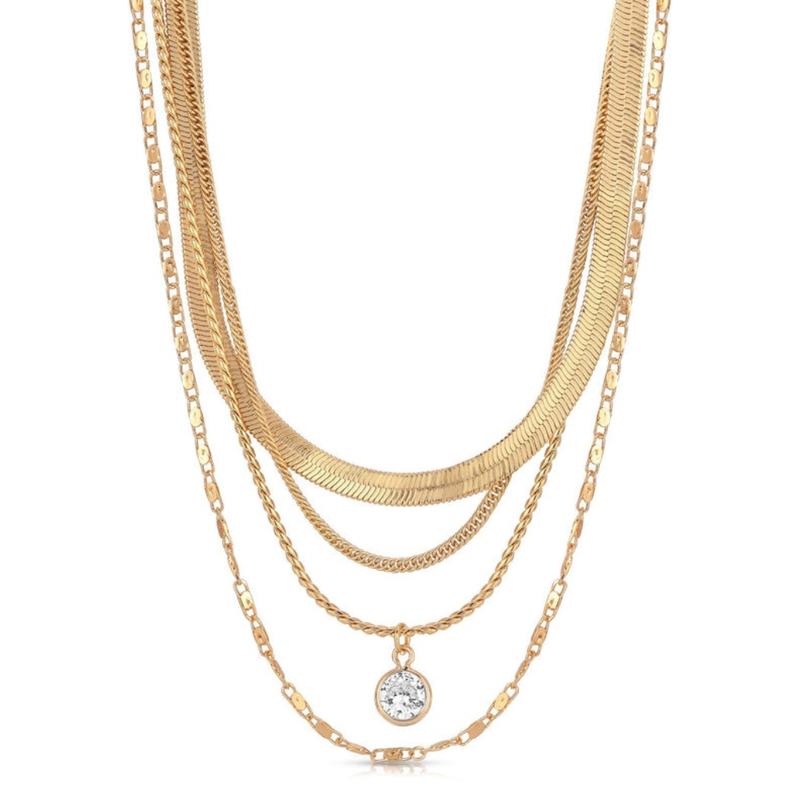 4pc Crystal Ball Necklace Set