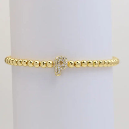 A-Z Bubble Initial Beaded Bracelet