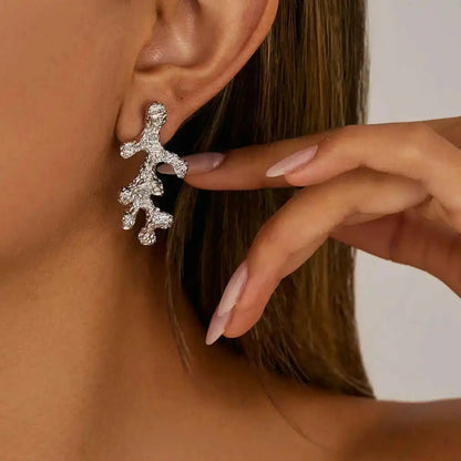 Irregular Coral Stud Earrings