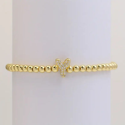 A-Z Bubble Initial Beaded Bracelet