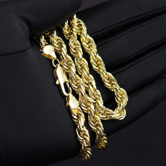 14K Gold Plated Rope Chain Necklace