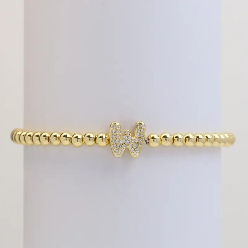 A-Z Bubble Initial Beaded Bracelet