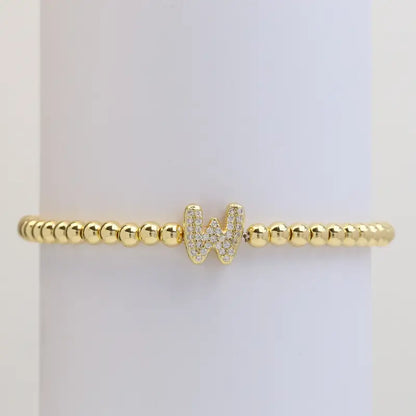 A-Z Bubble Initial Beaded Bracelet