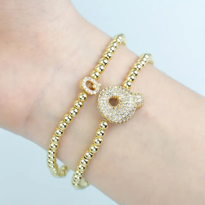 A-Z Bubble Initial Beaded Bracelet Set