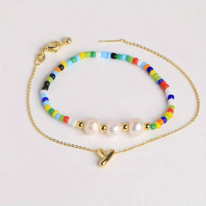 A-Z Initial Pearl Bracelet