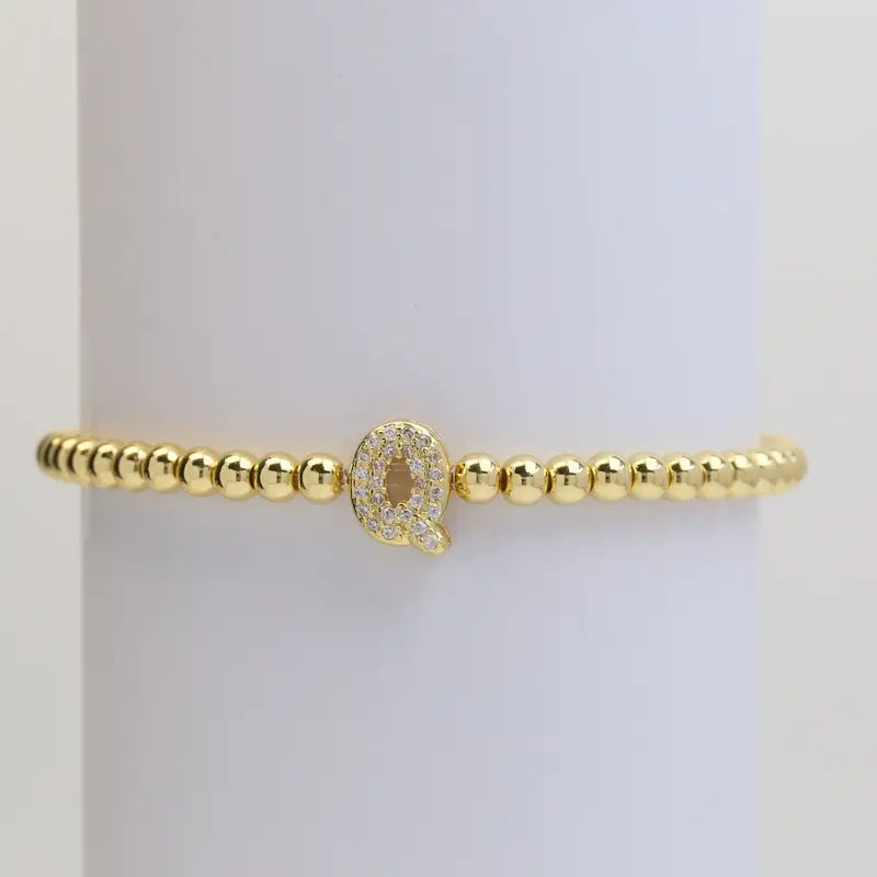 A-Z Bubble Initial Beaded Bracelet